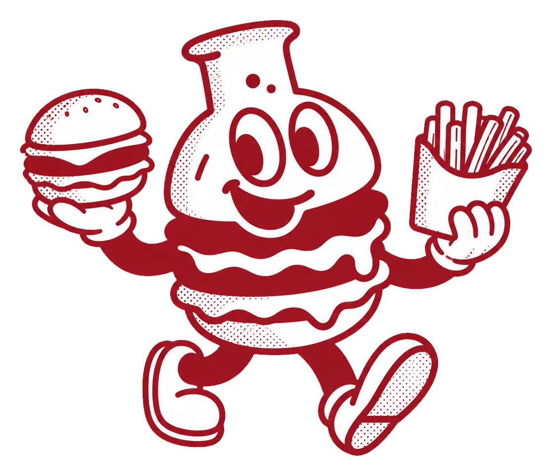 Dr. Streat carrying a burger and fries